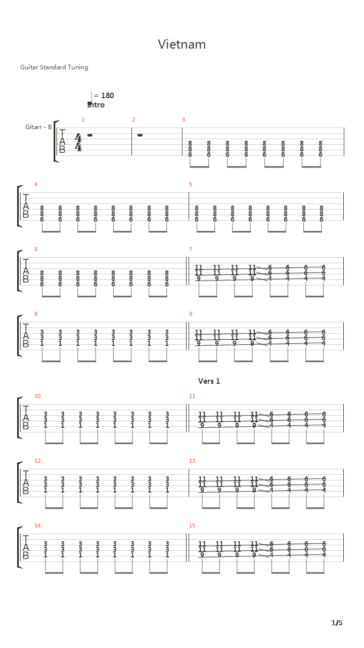 Vietnam吉他谱