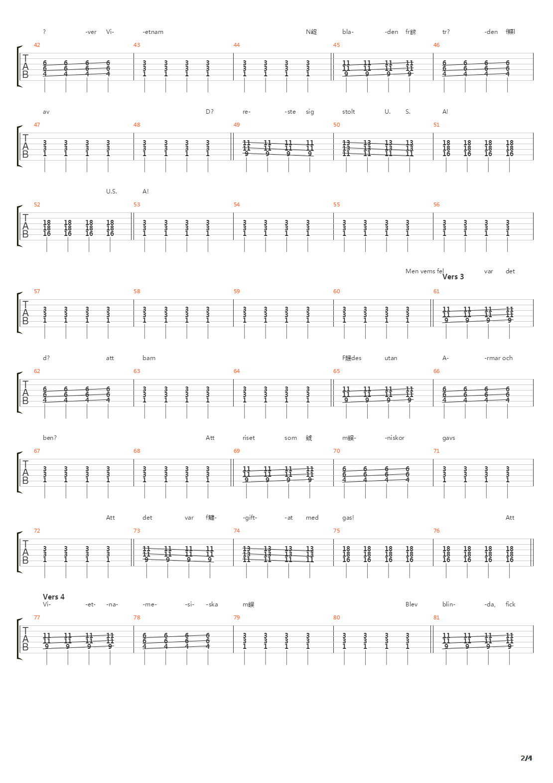 Vietnam吉他谱