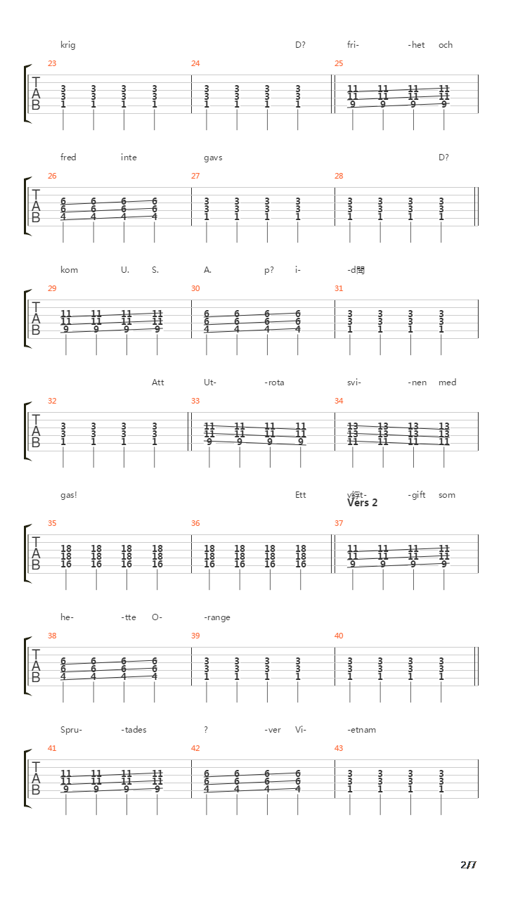 Vietnam吉他谱