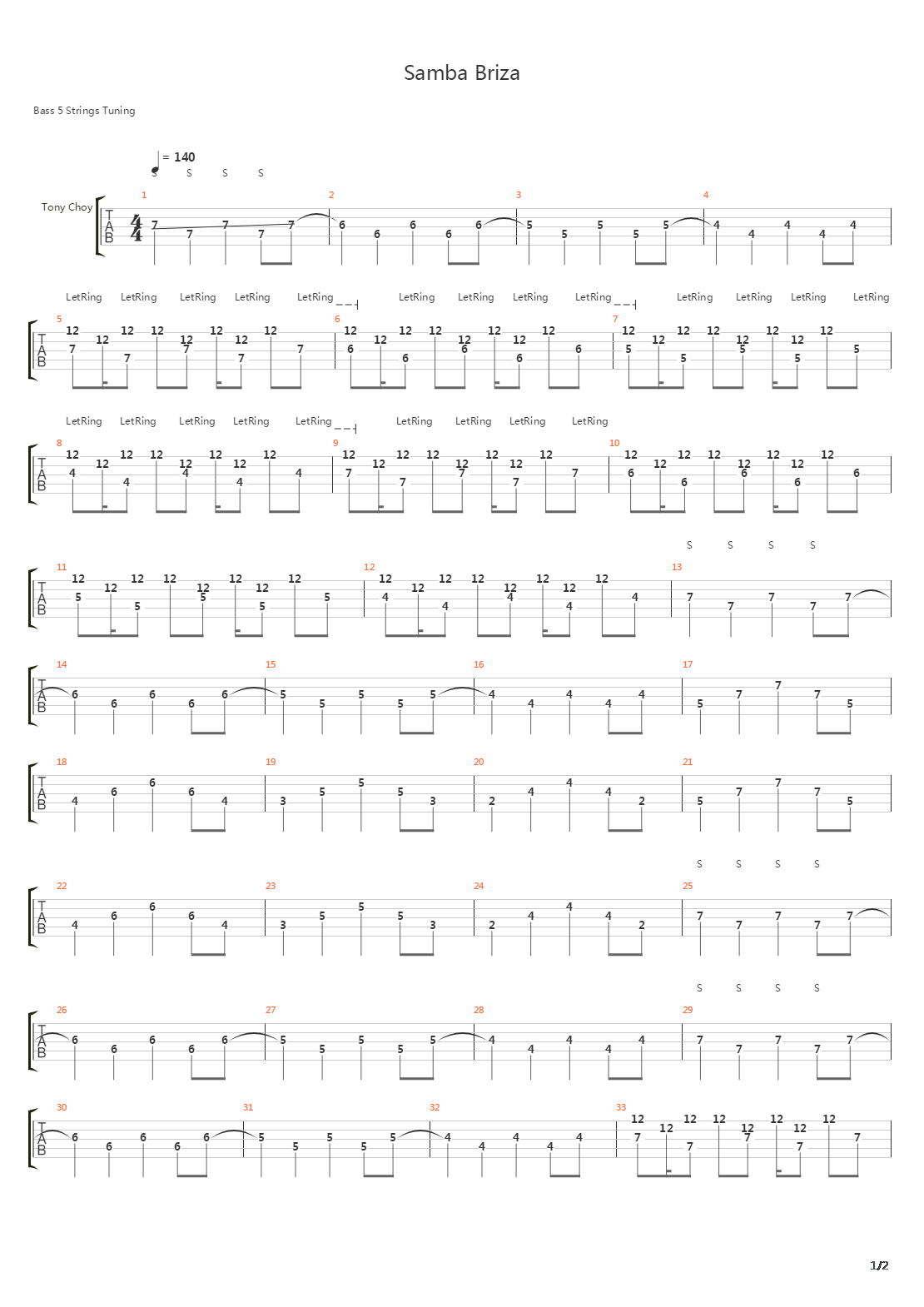 Samba Briza吉他谱