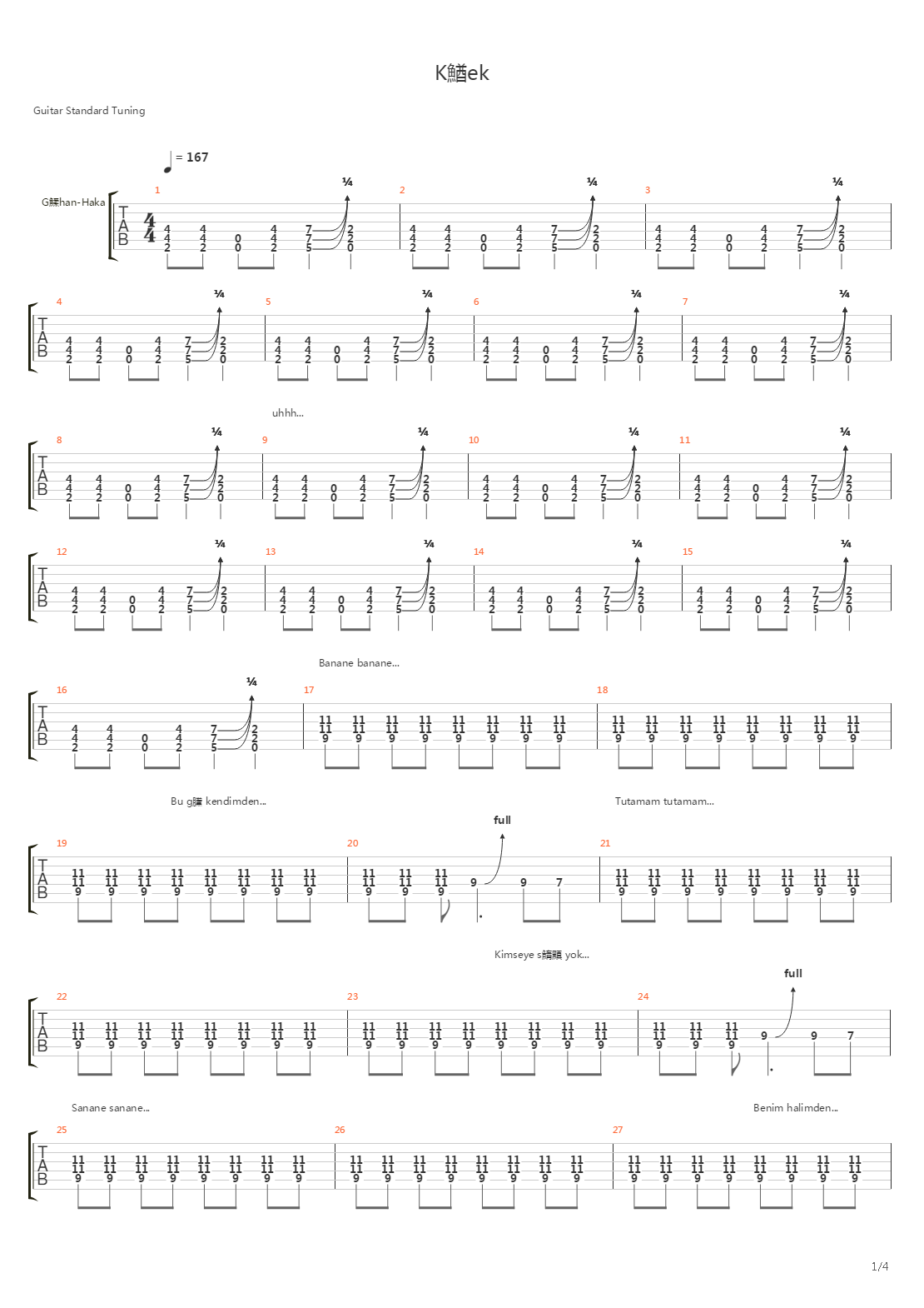 Kpek吉他谱