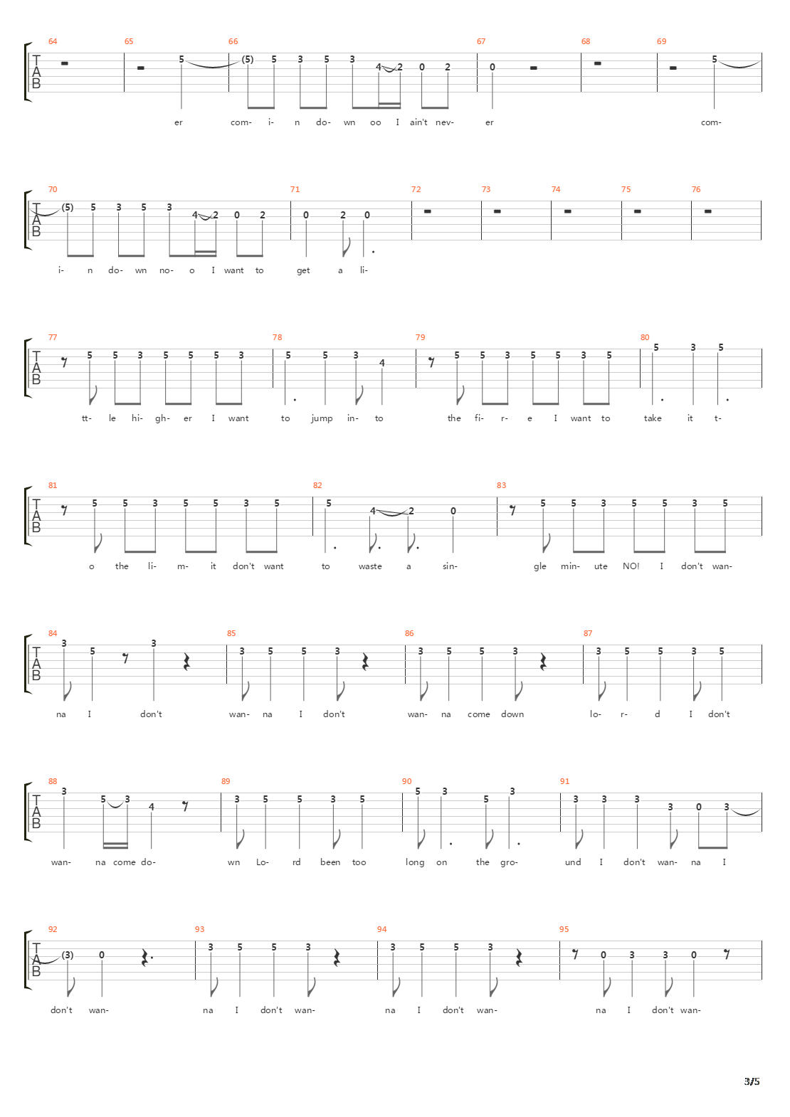 Higher吉他谱