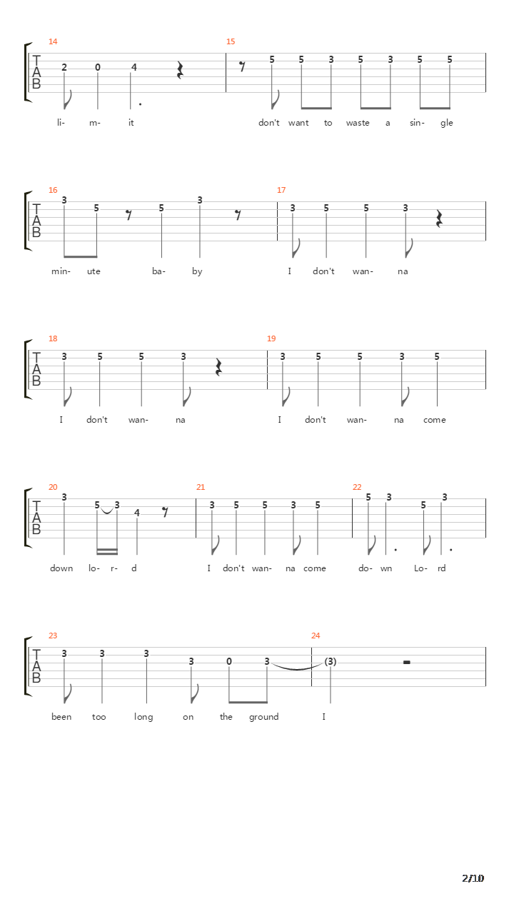 Higher吉他谱