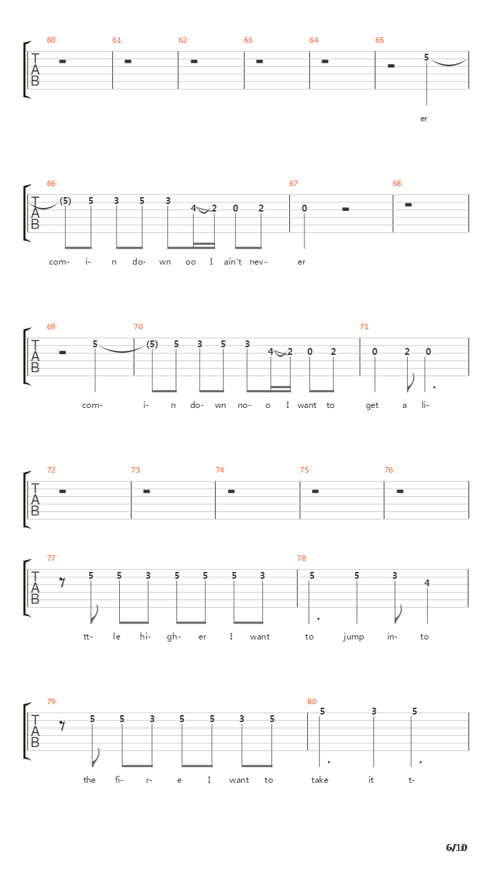 Higher吉他谱