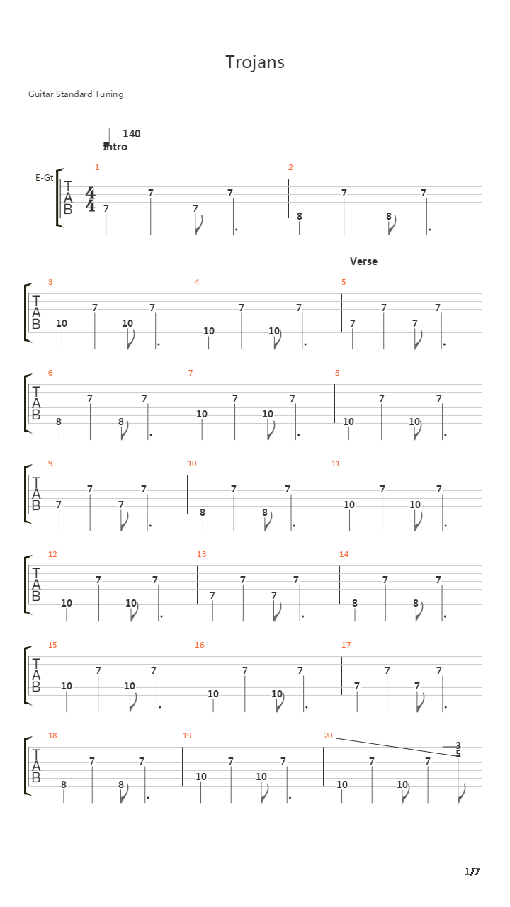 Trojans吉他谱