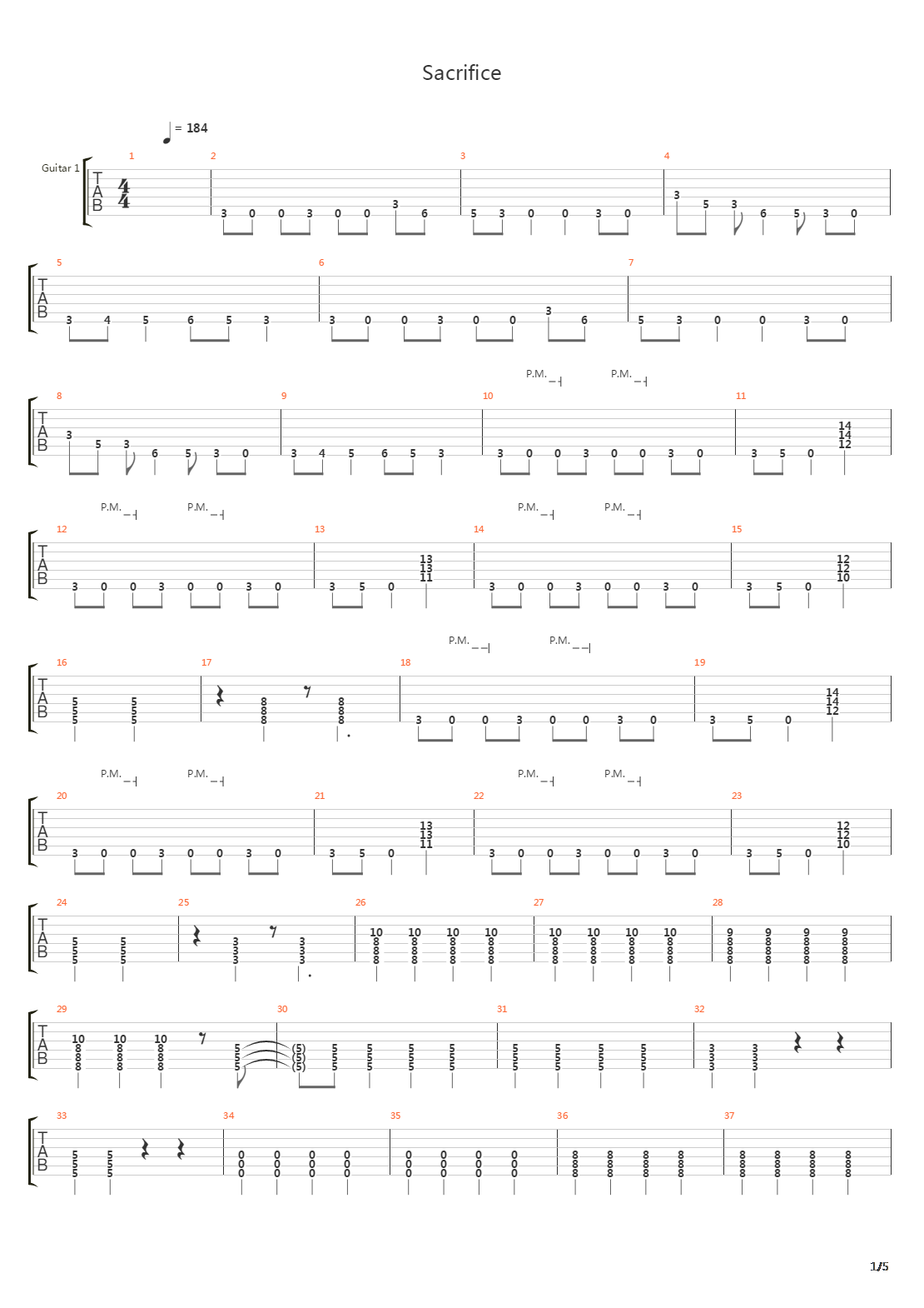 Sacrifice吉他谱