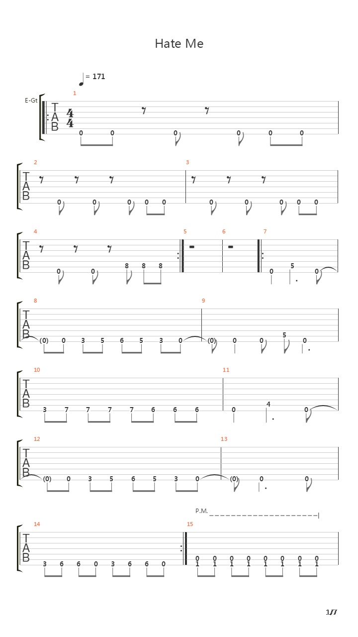 Hate Me吉他谱