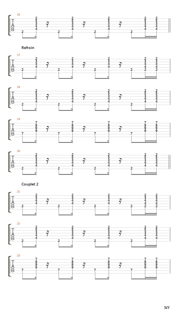 Jveux Du Soleil吉他谱