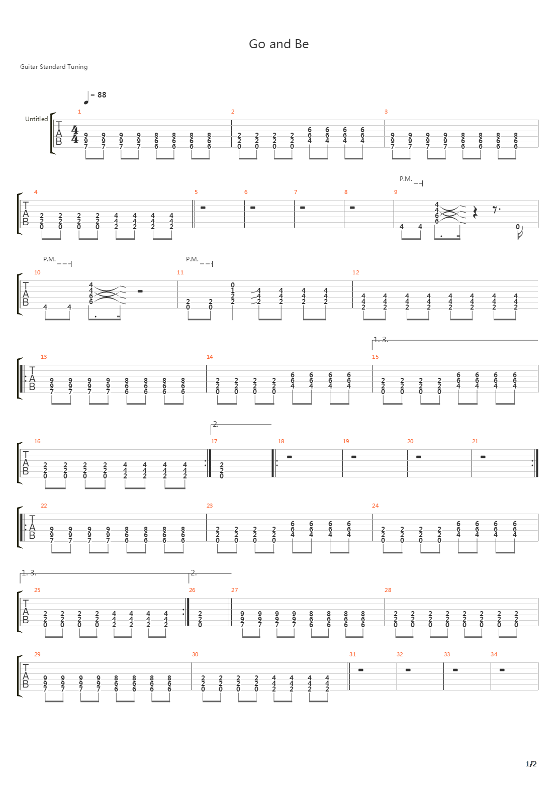 Go And Be吉他谱