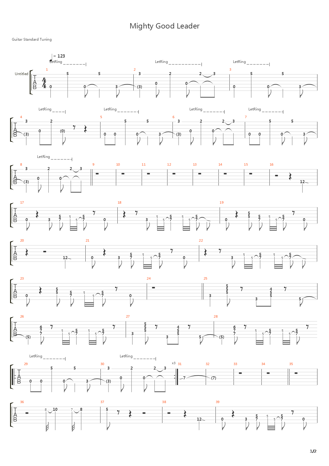 Mighty Good Leader吉他谱