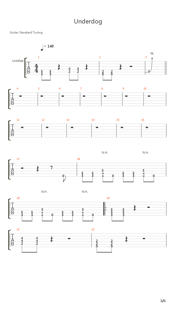 Underdog吉他谱
