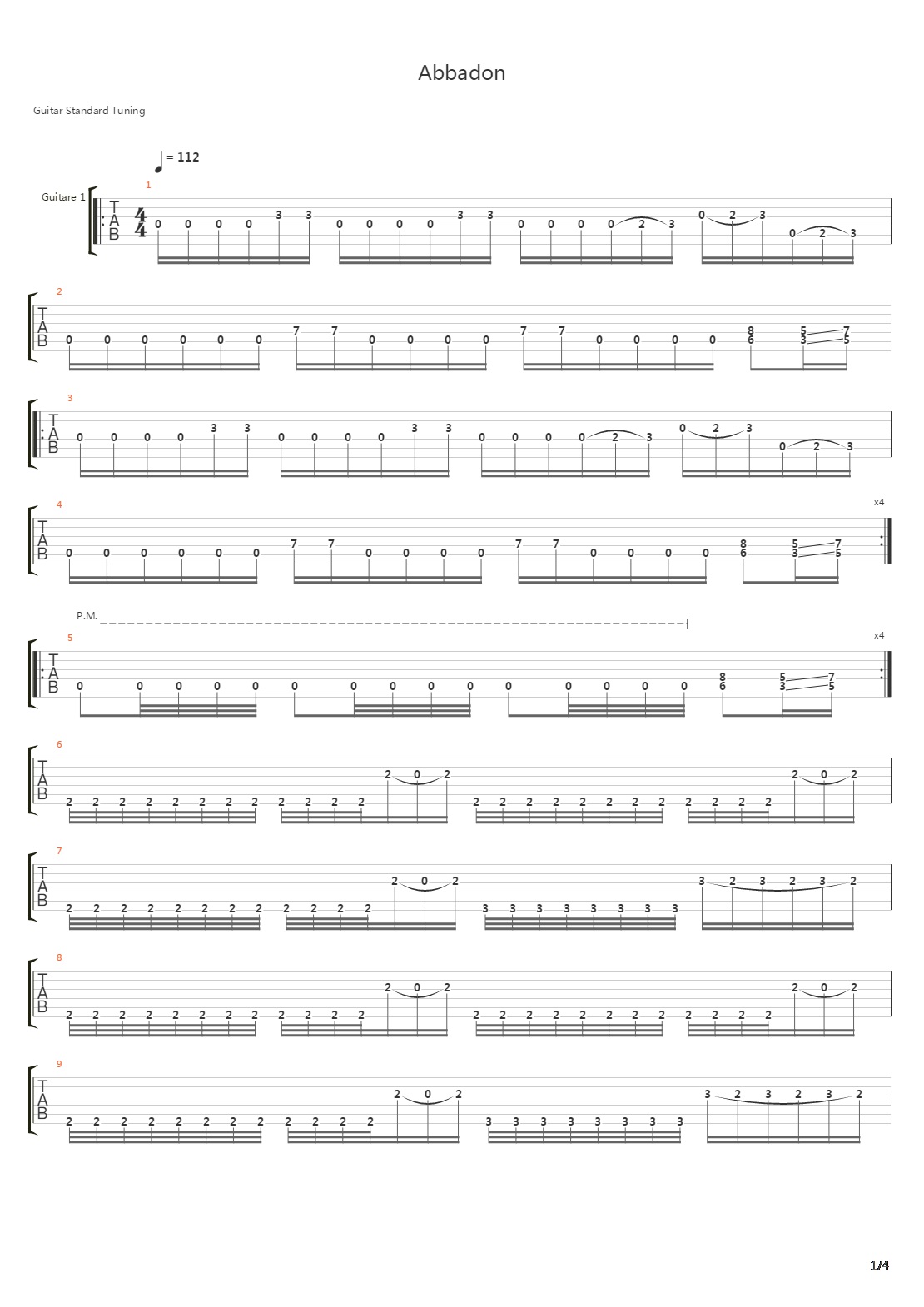 Abbadon吉他谱