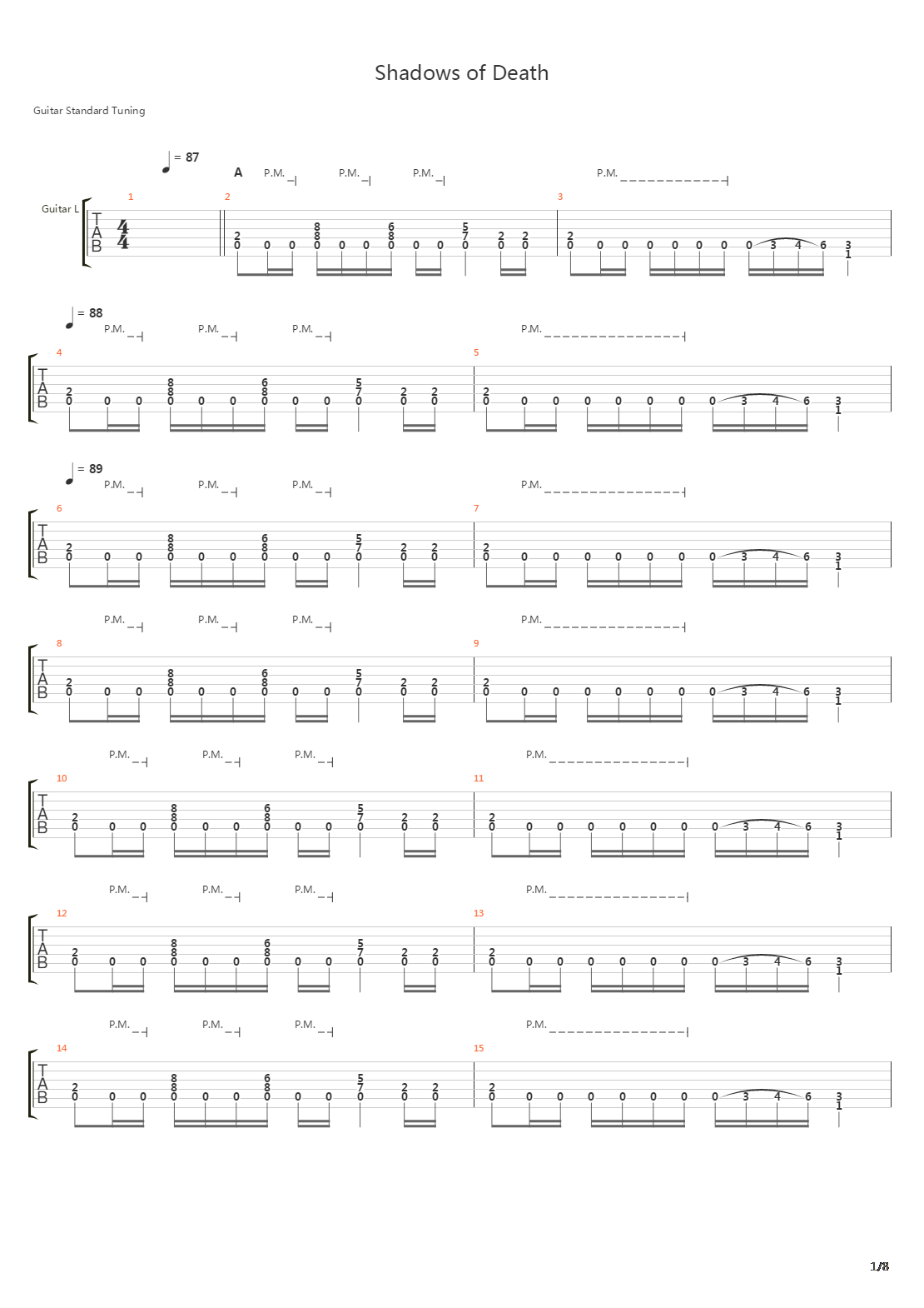 Shadows Of Death吉他谱