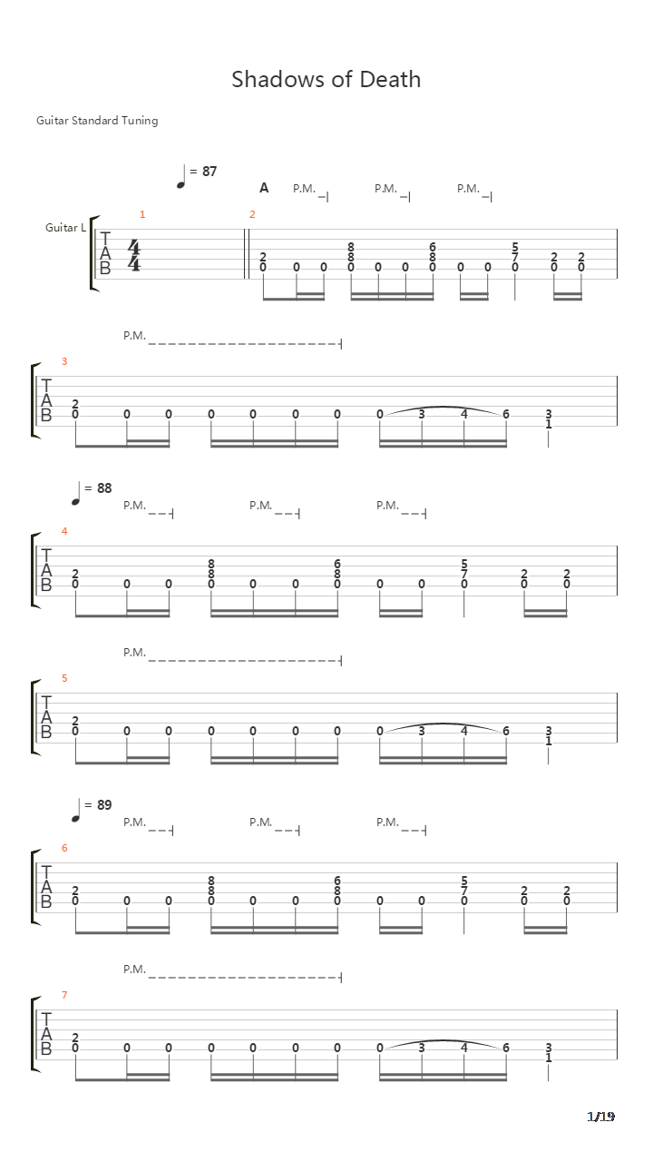Shadows Of Death吉他谱