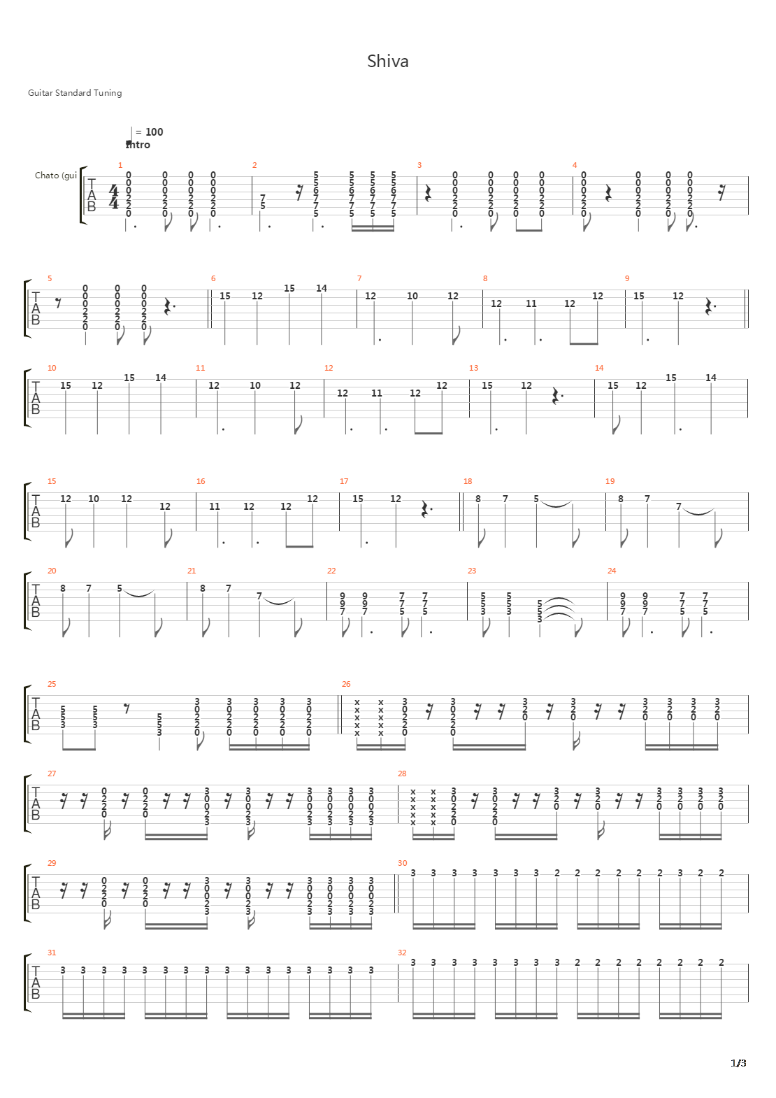 Shiva吉他谱