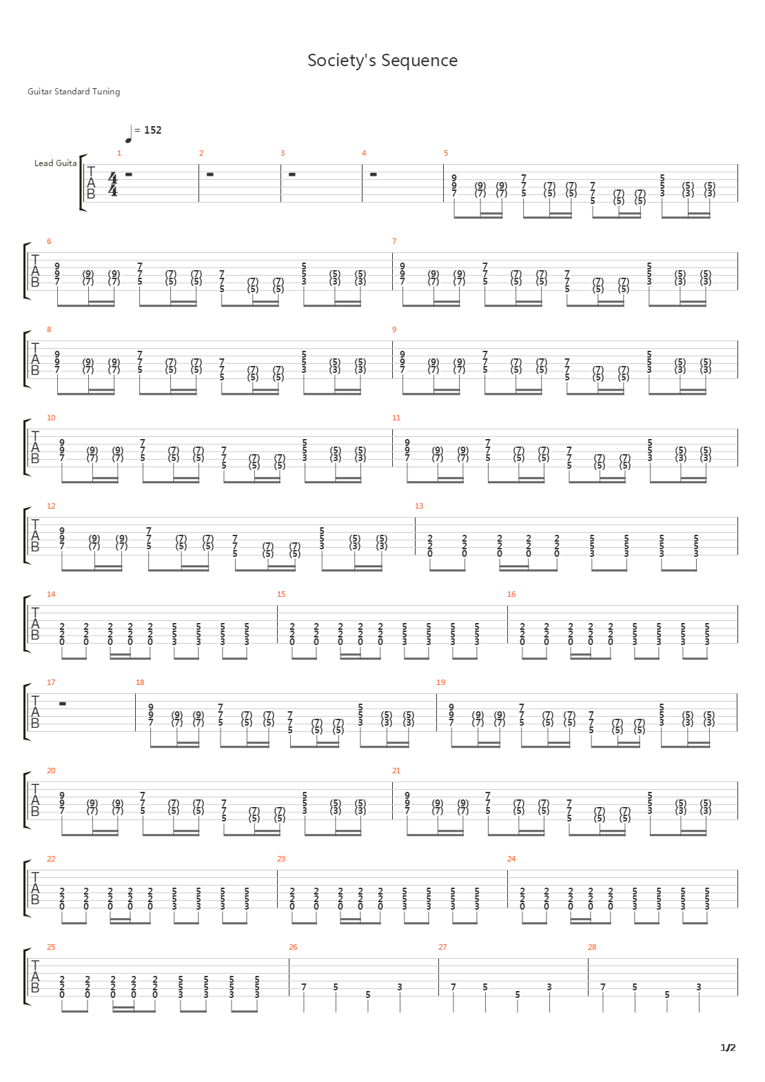 Societys Sequence吉他谱