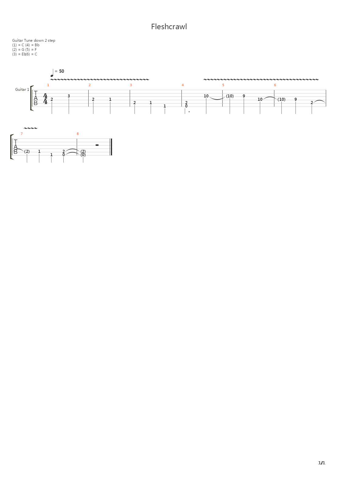 Fleshcrawl Torn From The Womb吉他谱