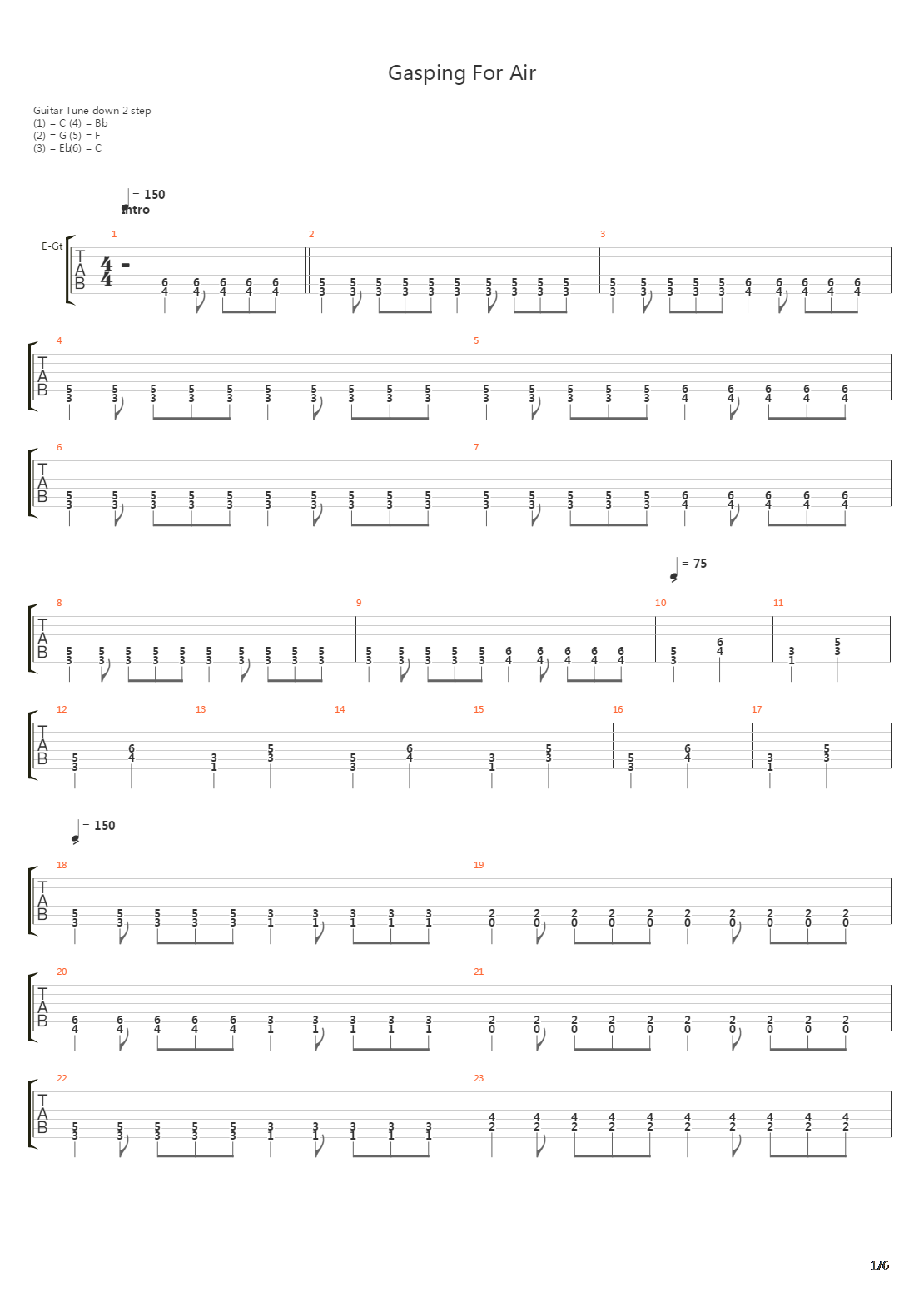 Gasping For Air吉他谱