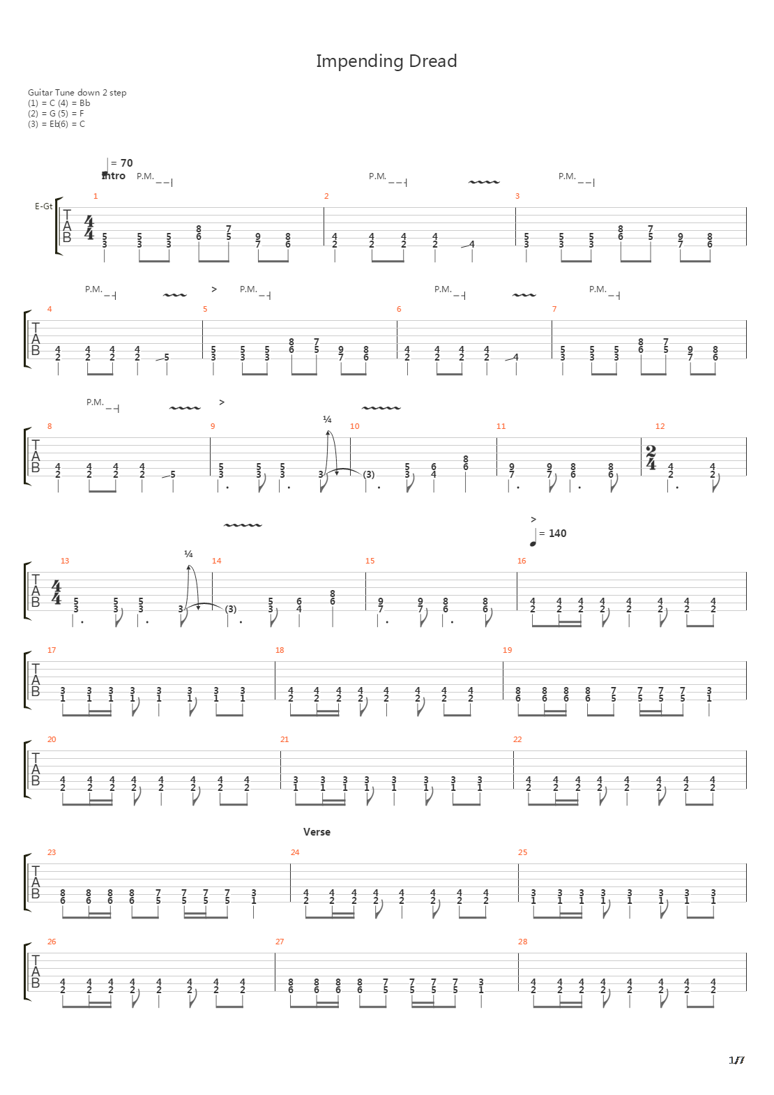 Impending Dread吉他谱
