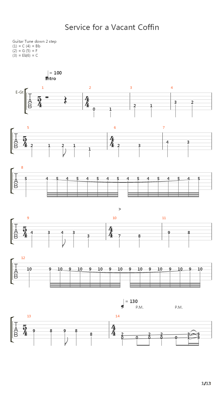 Service For A Vacant Coffin吉他谱