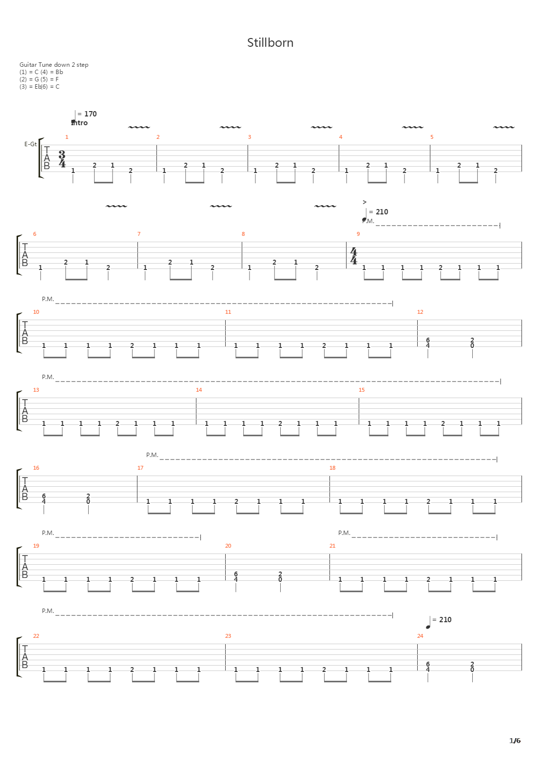 Stillborn吉他谱