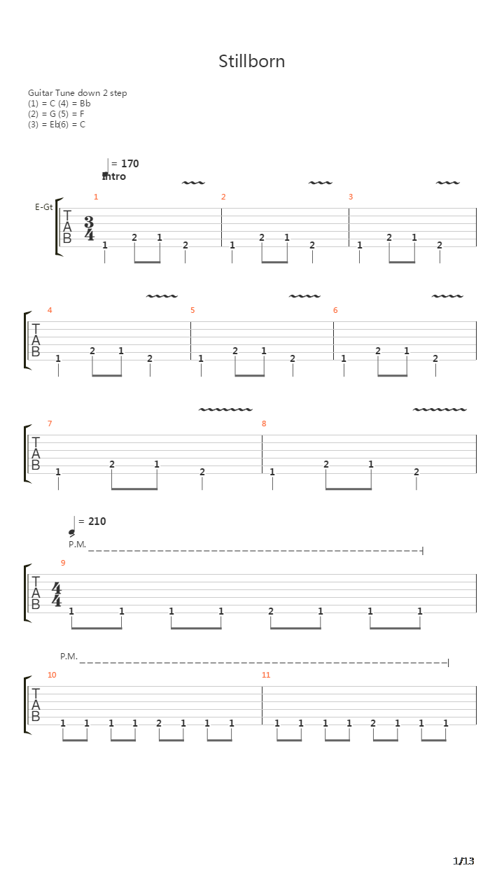 Stillborn吉他谱
