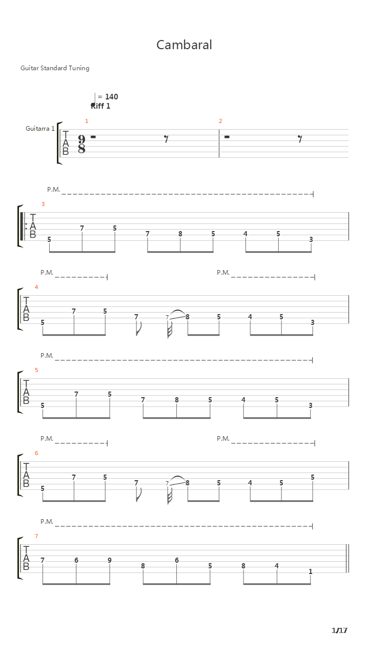 Cambaral吉他谱