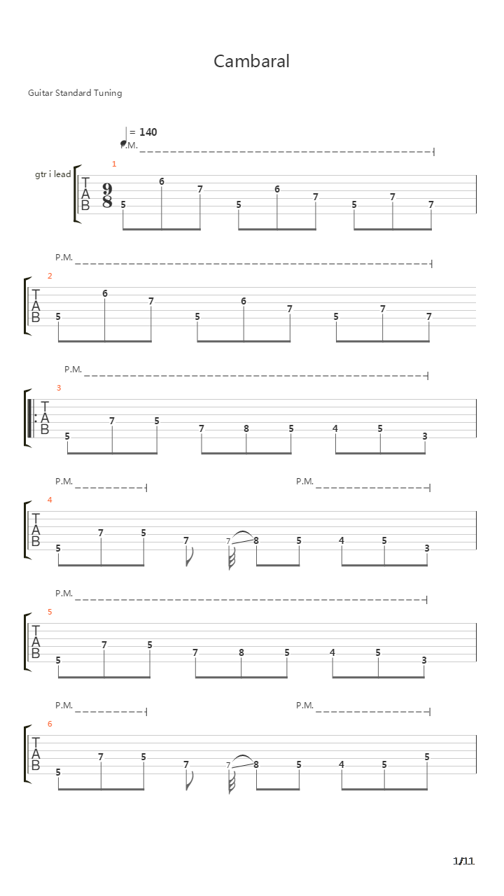 Cambaral吉他谱