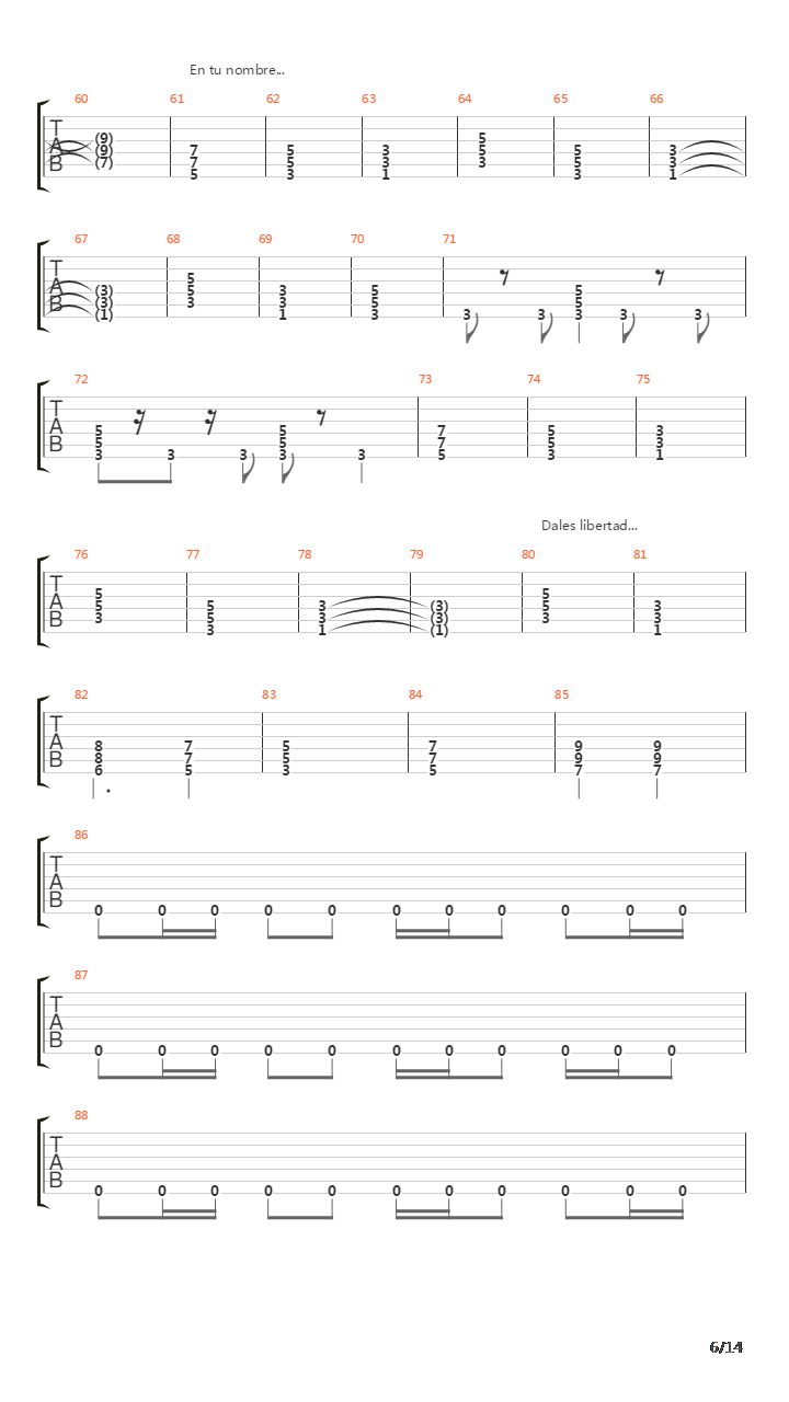 Levantate Y Anda吉他谱