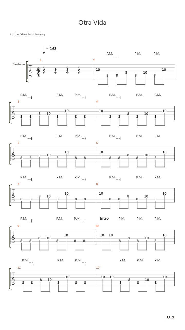 Otra Vida吉他谱