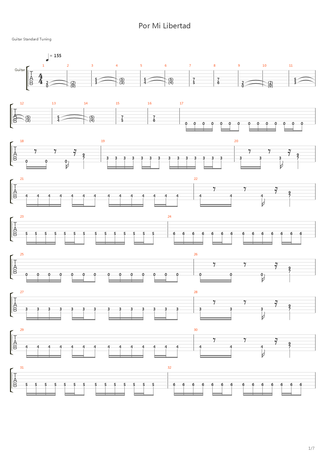 Por Mi Libertad吉他谱