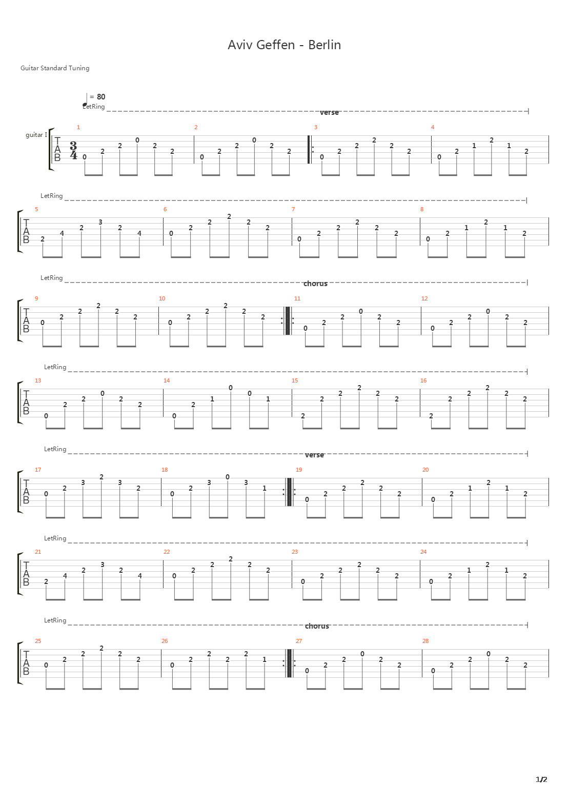 Berlin吉他谱