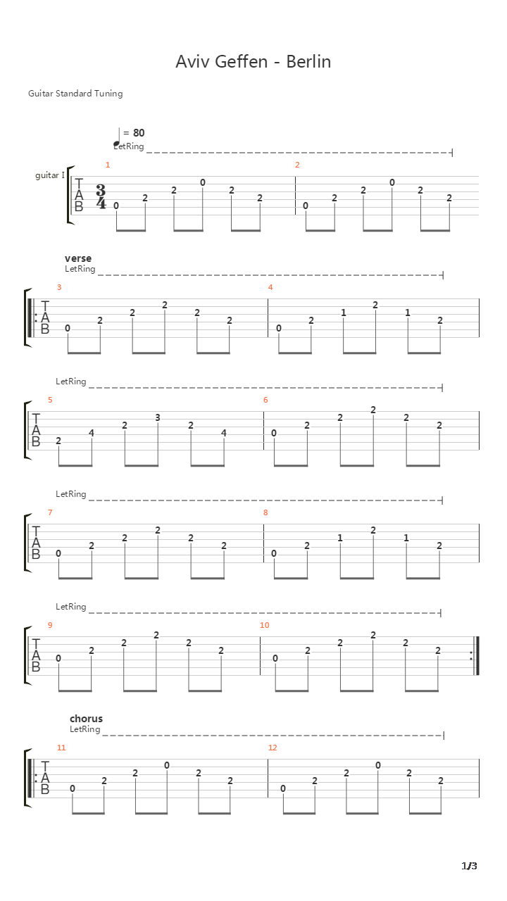 Berlin吉他谱