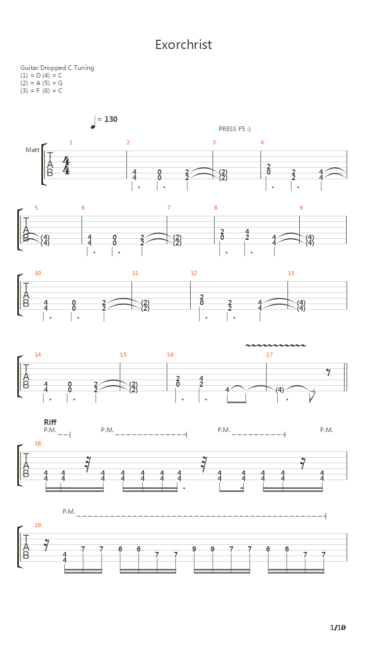 Exorchrist吉他谱