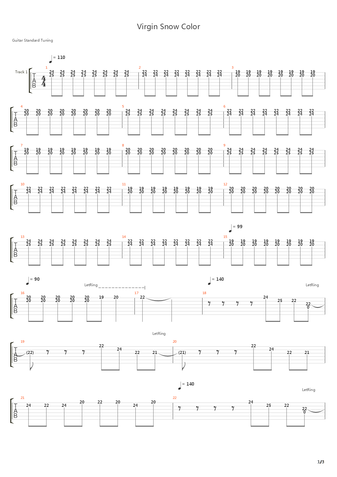 Virgin Snow Color吉他谱