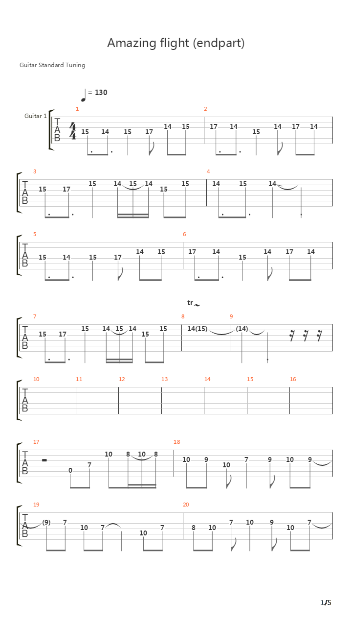 Amazing Flight吉他谱