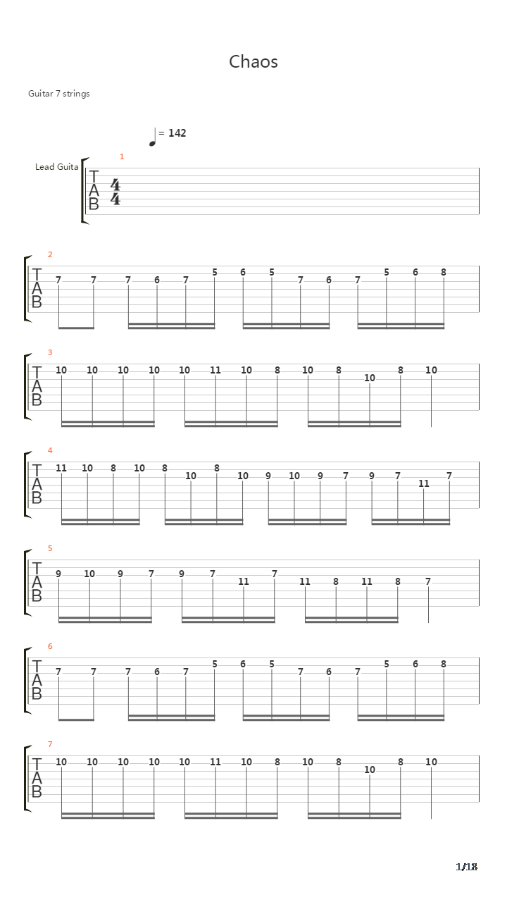 Chaos吉他谱