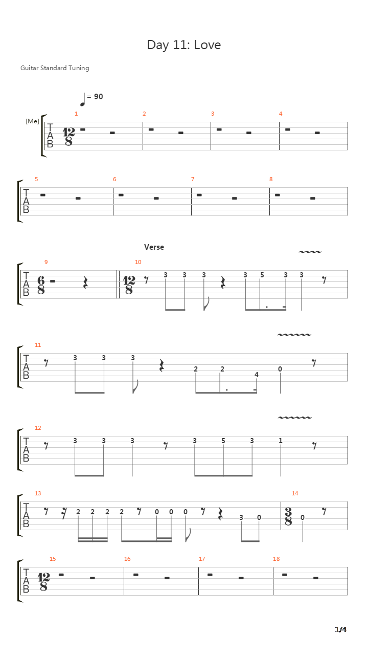 Day Eleven Love吉他谱