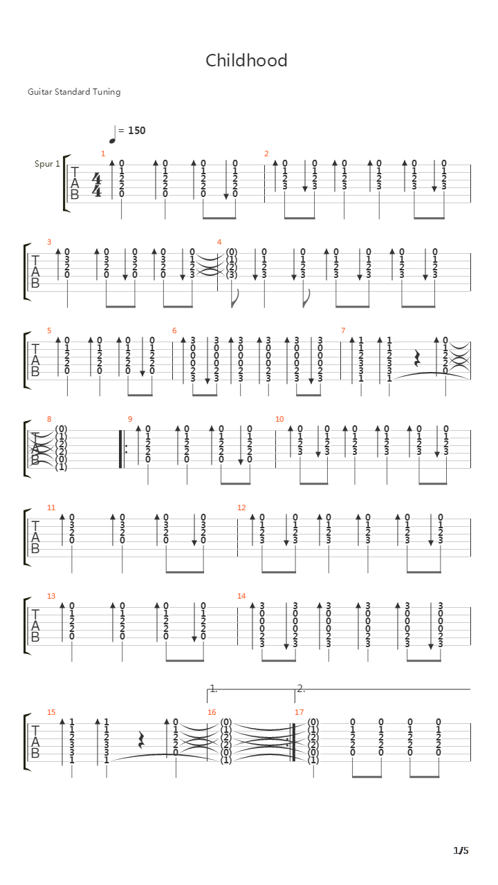 Day Six Childhood吉他谱