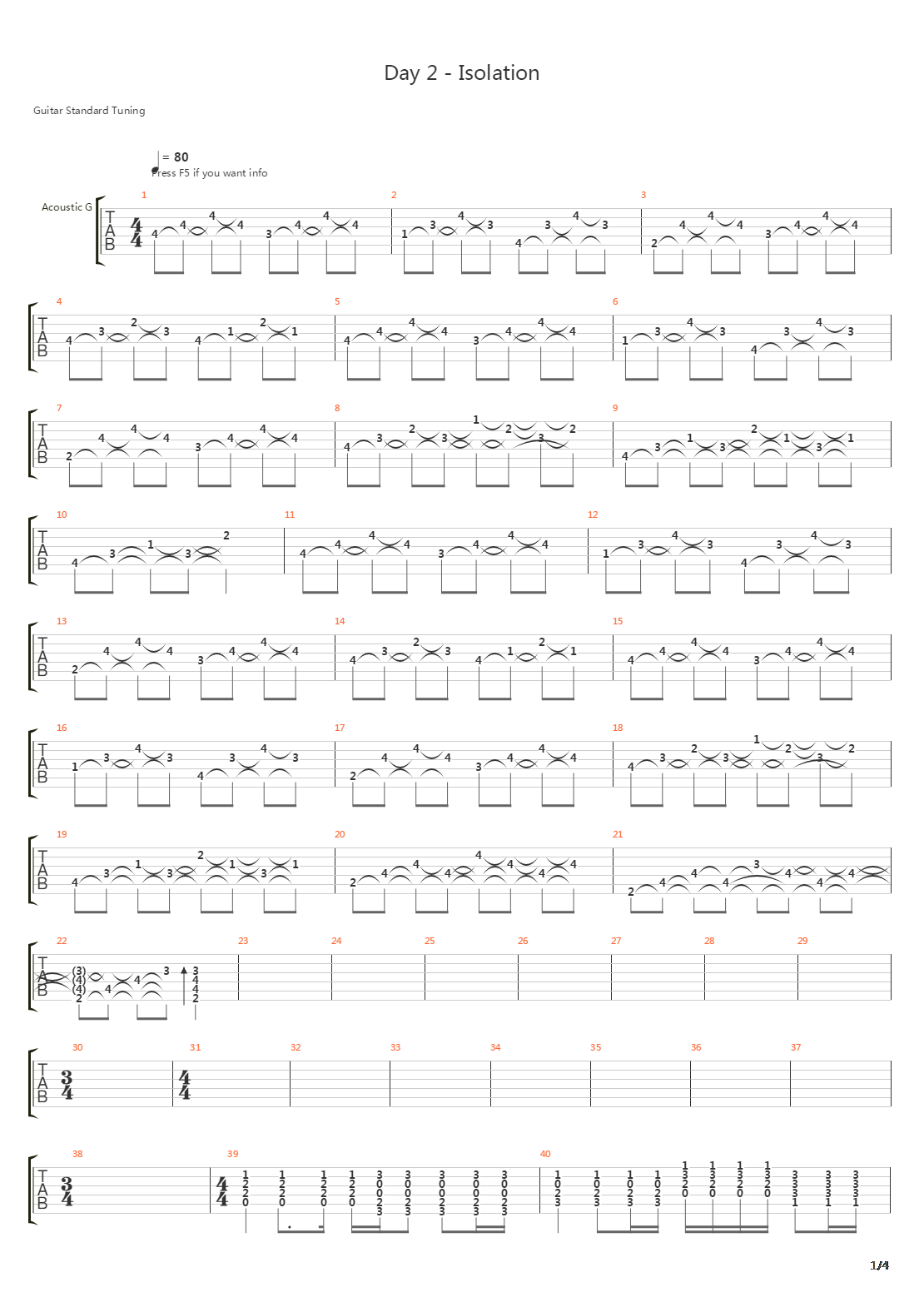 Day Two Isolation吉他谱