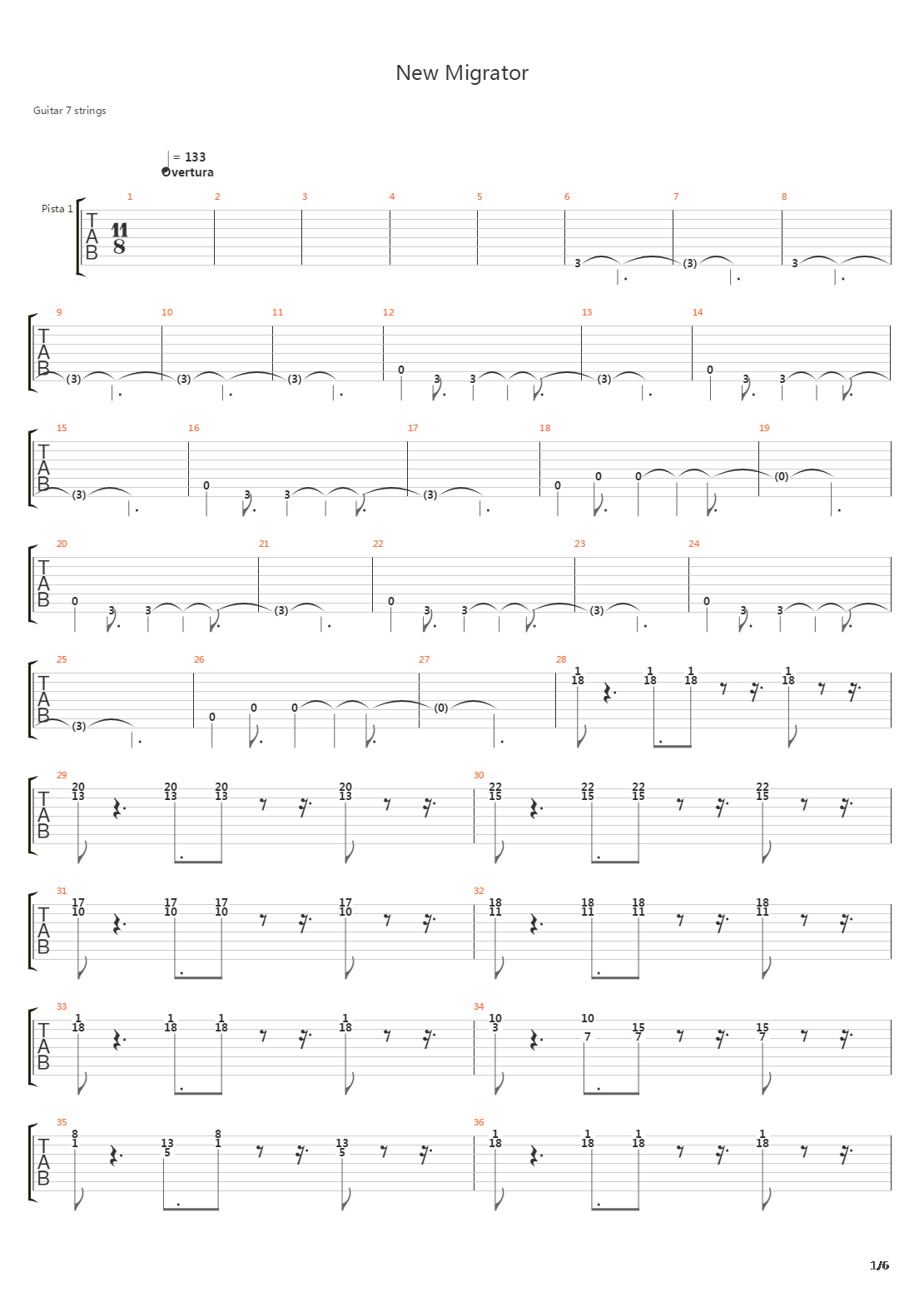 New Migrator吉他谱