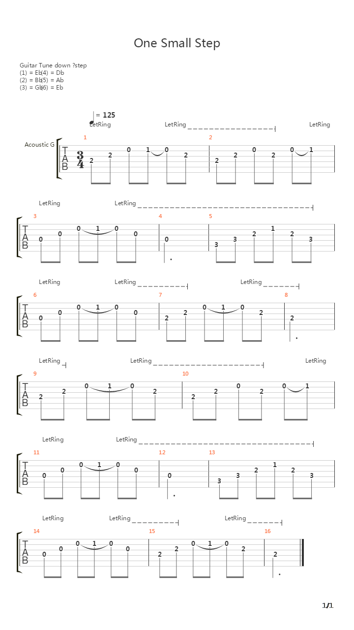 One Small Step吉他谱
