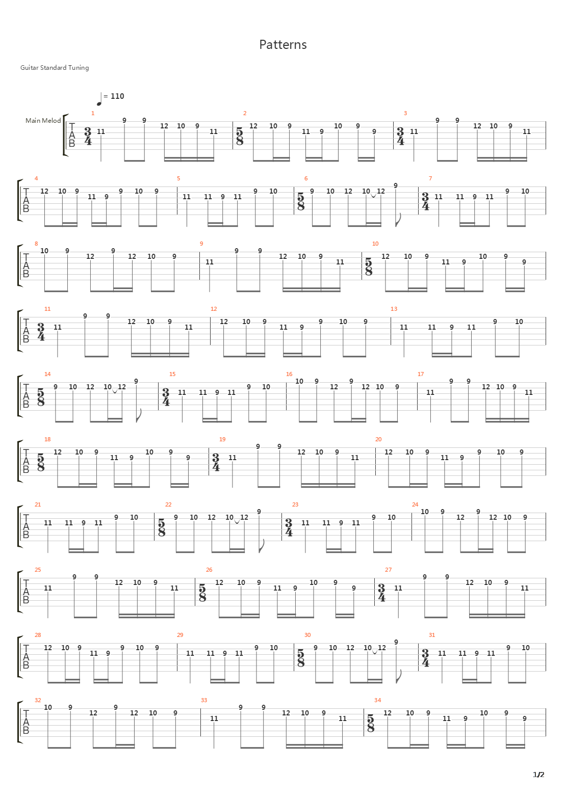 Patterns吉他谱