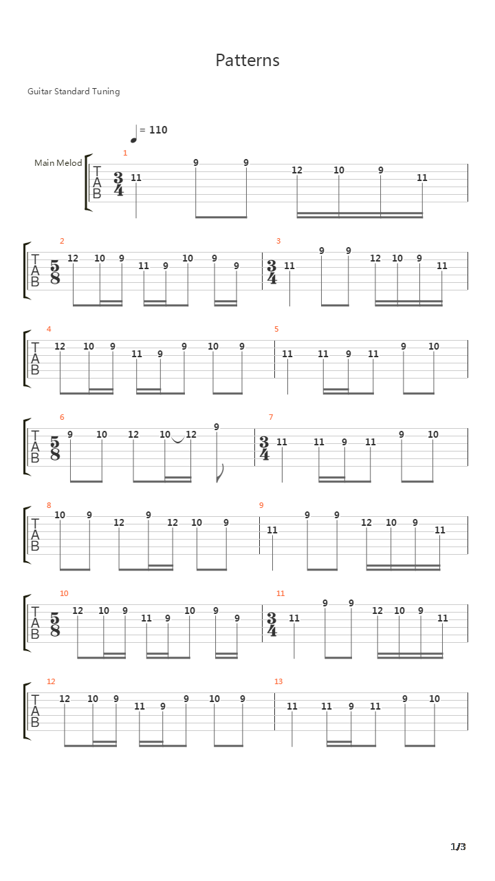 Patterns吉他谱