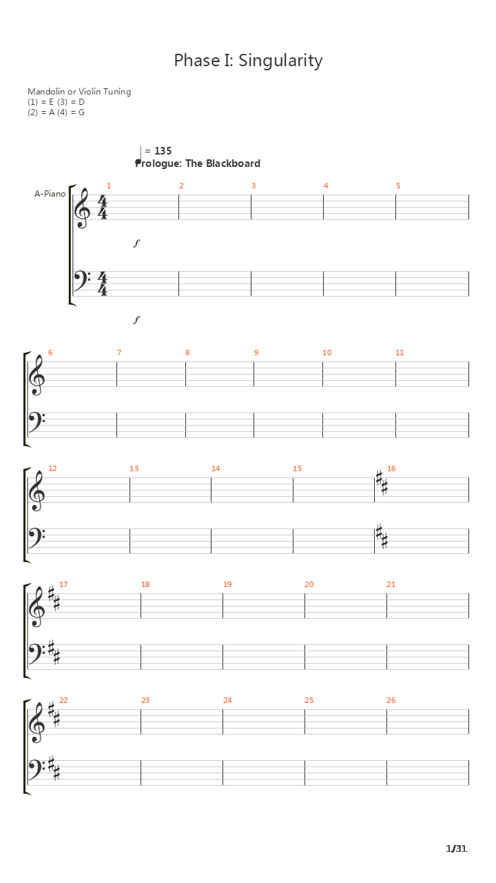 Phase I Singularity吉他谱