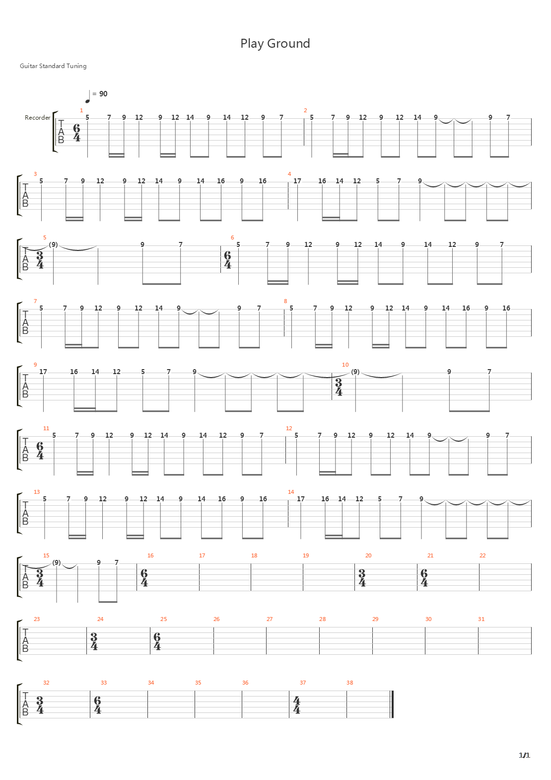 Play Ground吉他谱