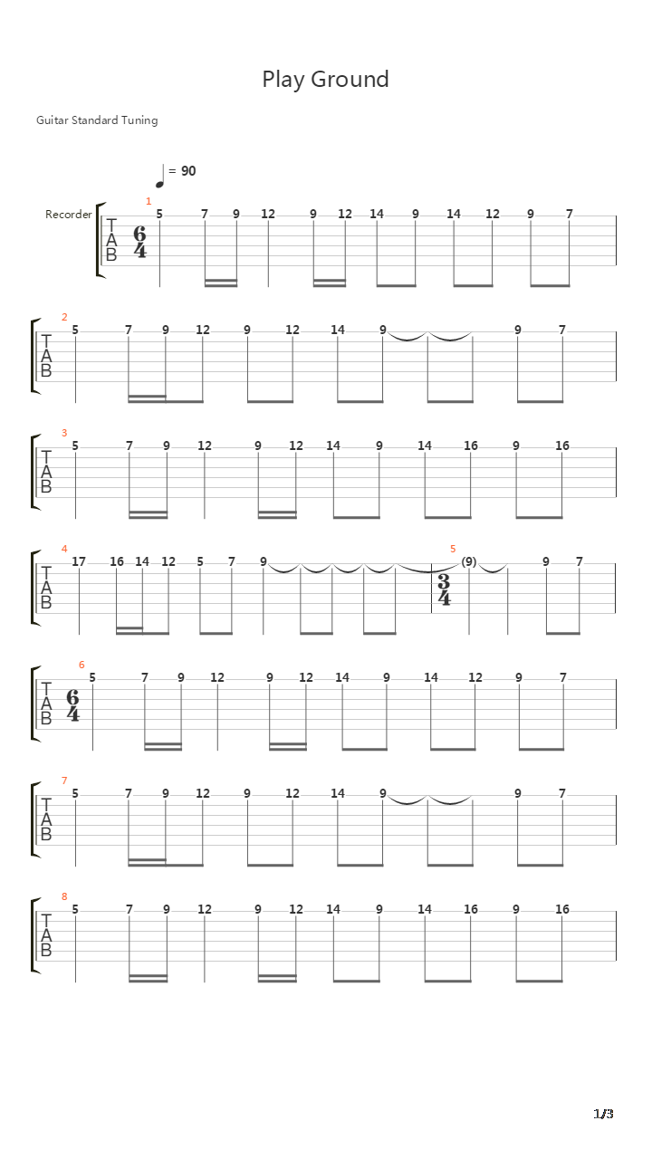 Play Ground吉他谱