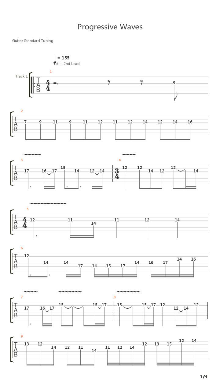 Progressive Waves吉他谱