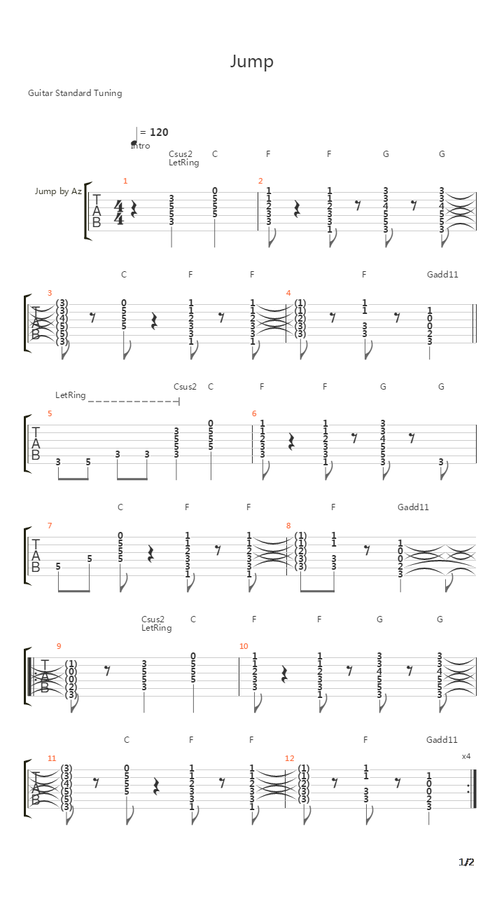 Jump吉他谱