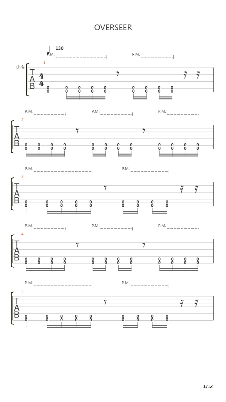 Overseer吉他谱